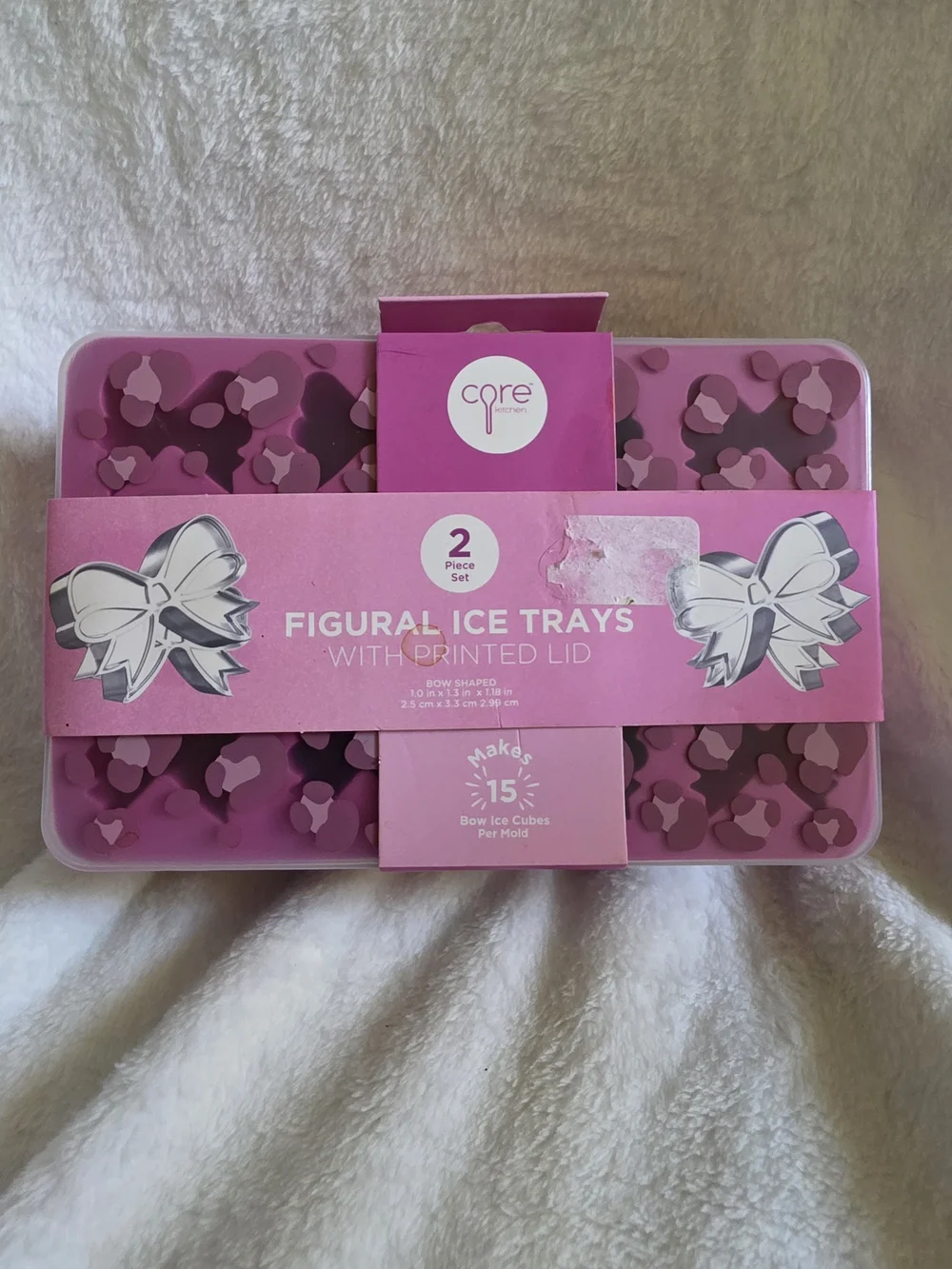 Core Home Pink Figural Bow Ice Tray Set